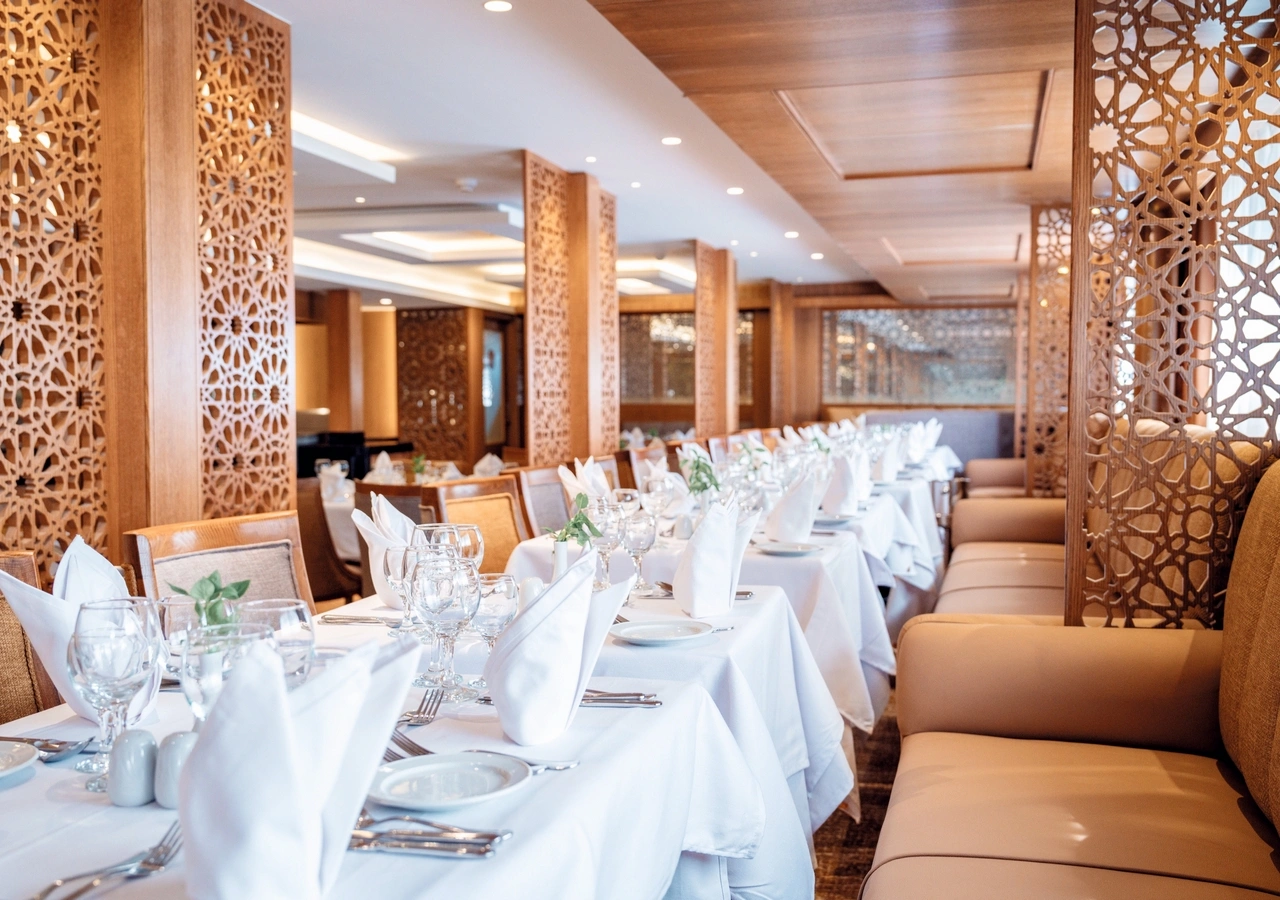 Restaurant aboard the JAZ Bahareya Nile Cruise Nile cruise